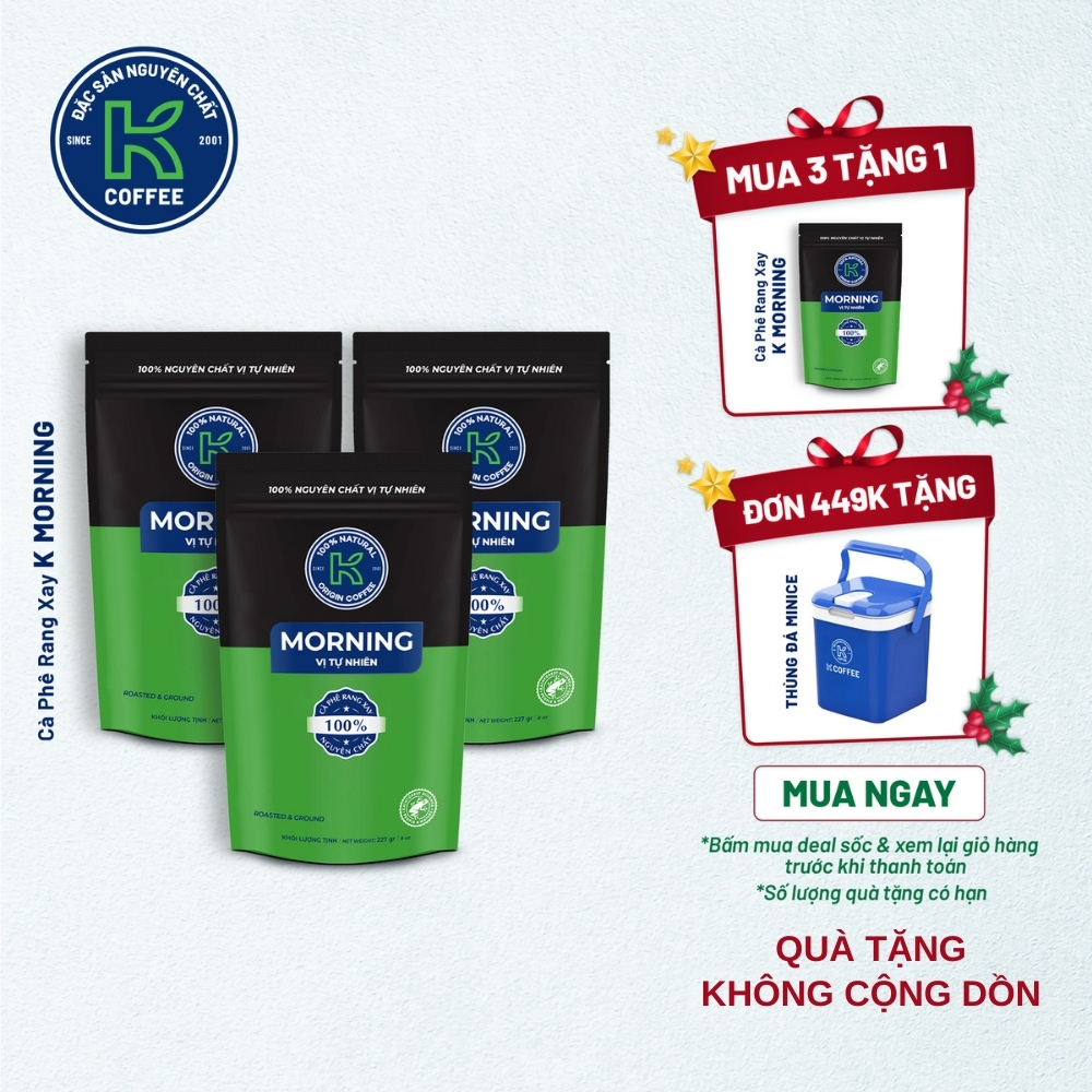  Cà Phê Rang Xay K Morning Thương Hiệu K Coffee Gói 227g 