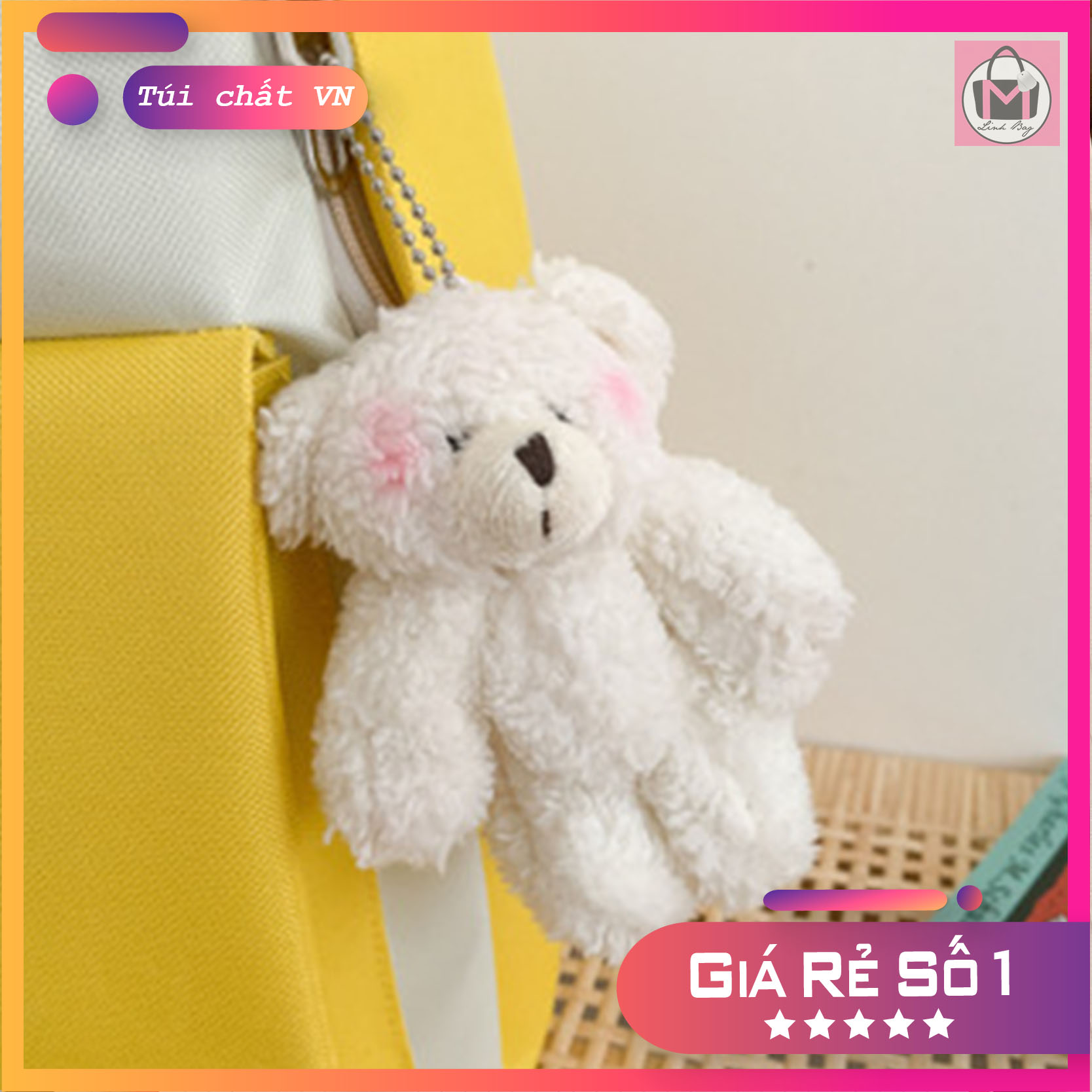 Phụ kiện thú nhồi bông ghim cài trang trí balo túi tote siêu cute PKT02