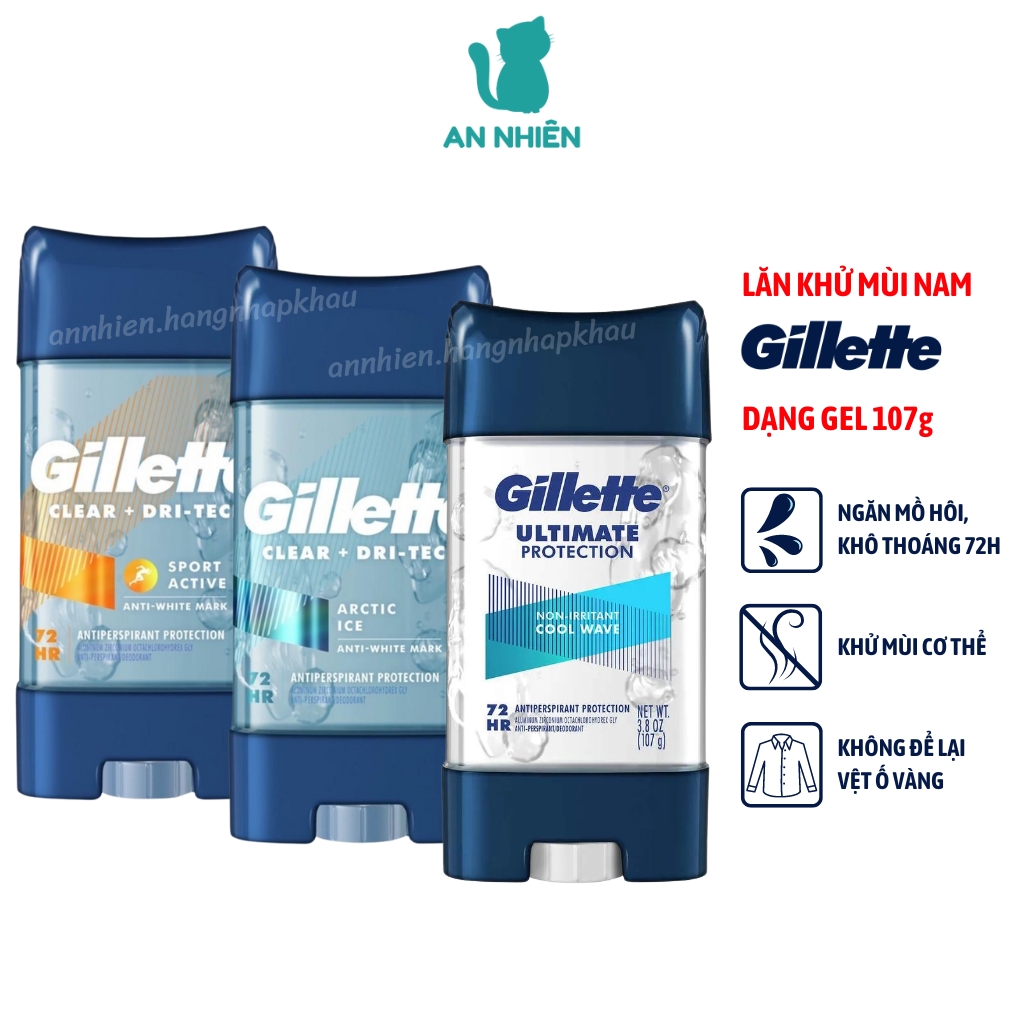 Lăn khử mùi nam Gillette dạng gel 107g Mỹ