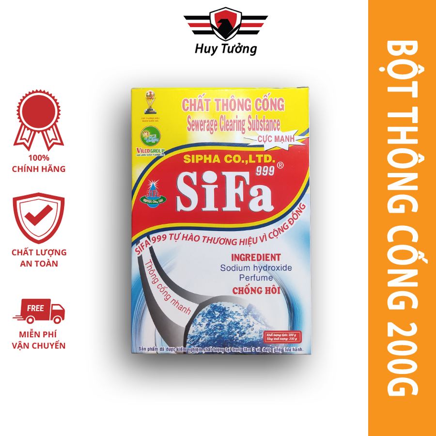 Bột thông cống siêu mạnh 200g thương hiệu Sifa chất lượng cao, thông thoáng, khử mùi ống cống - Huy Tưởng