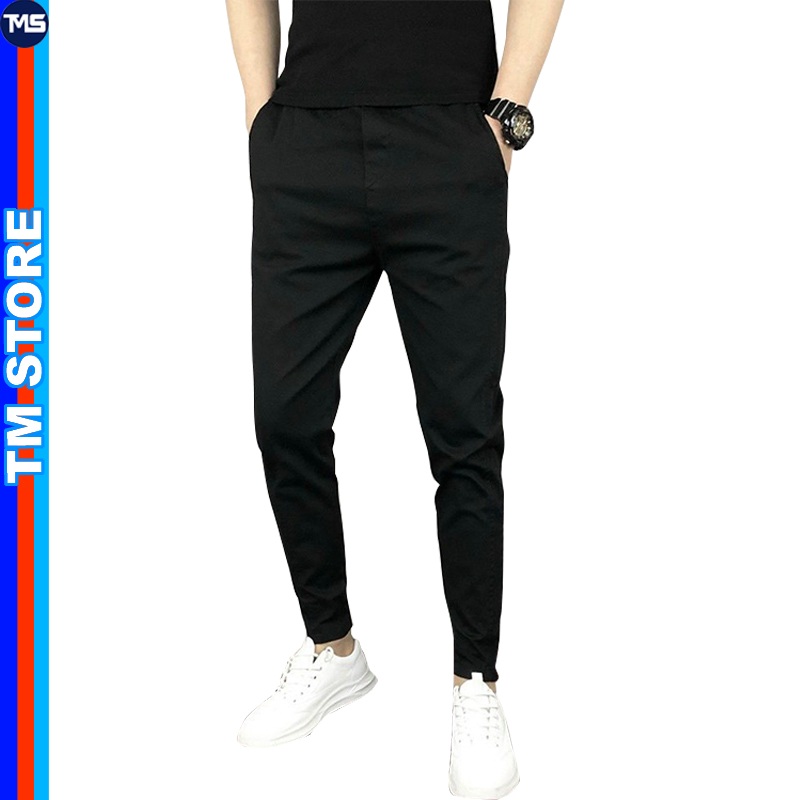 Quần jogger nam màu trơn tmstore, chất vải kaki mềm mịn co giãn nhẹ - qjgntcs5