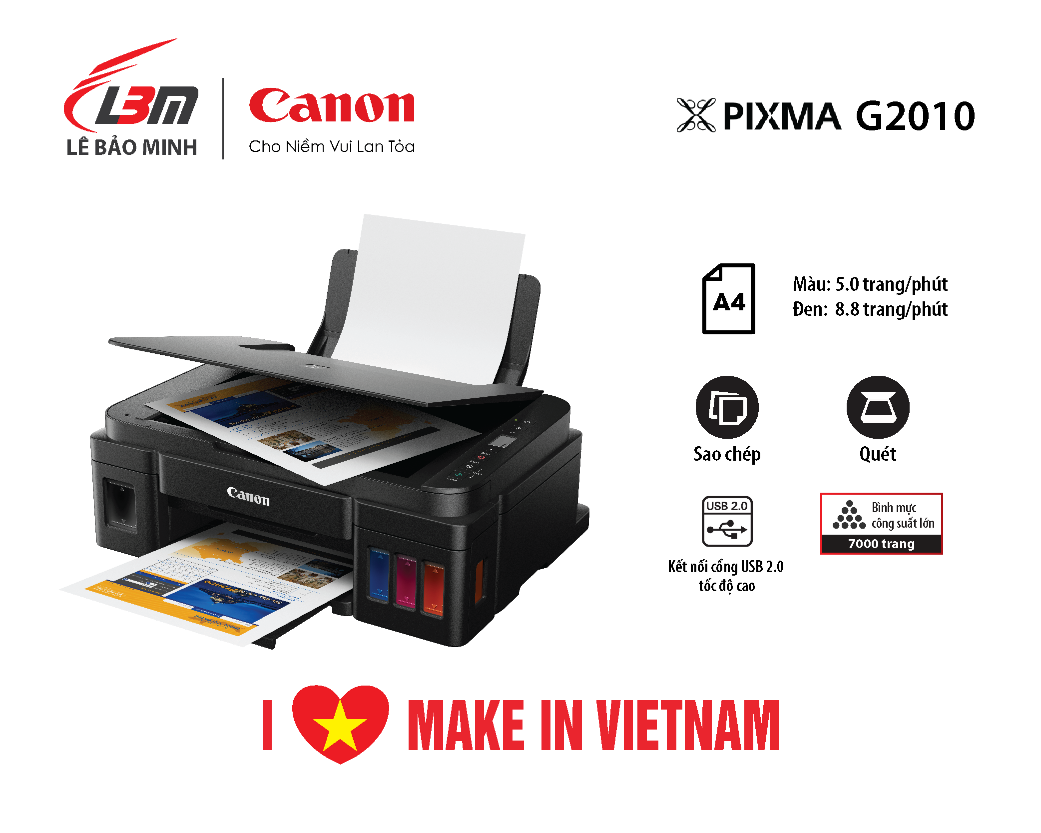 Máy in phun màu canon pixma g2010 đa chức năng