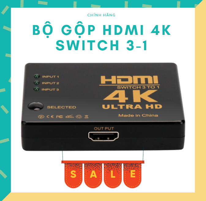 Bộ gộp hdmi 4k switch 3-1 - hàng chính hãng