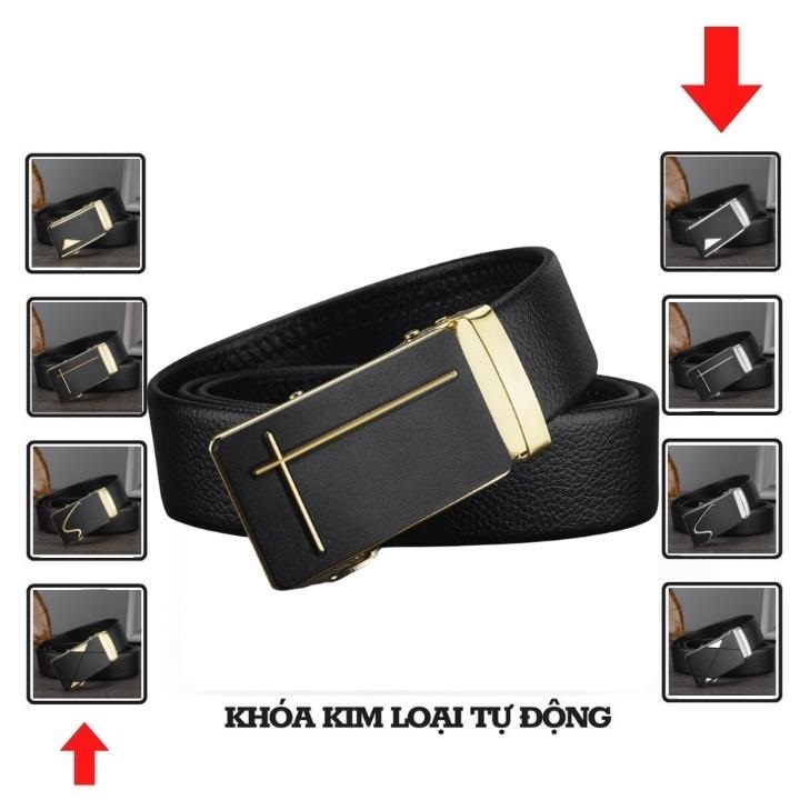 Thắt lưng nam da cao cấp khoá kim loại tự động- Dây lưng nịt bụng nam sang trọng phong cách Hàn Quốc nịt bụng thời trang TL53