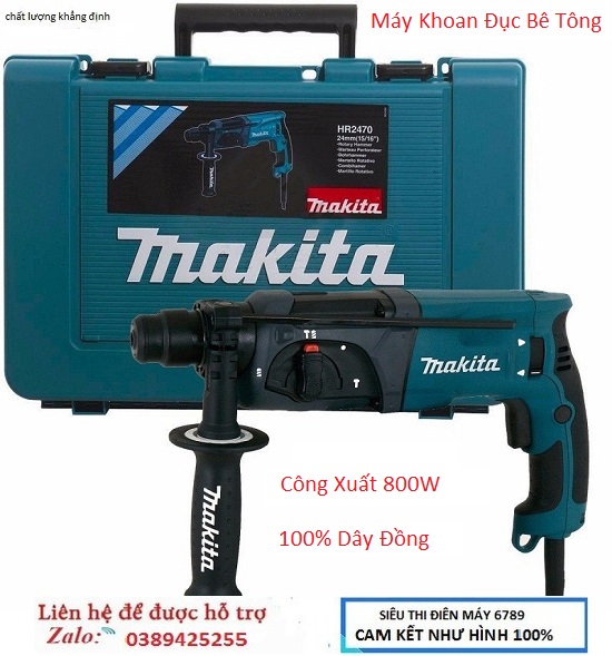 Máy khoan bê tông Makita 800w, 3 chức năng , khoan sắt , khoan sắt , khoan ghỗ , khoan bê tông