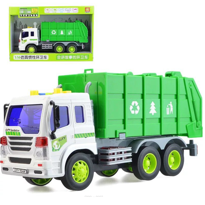 Xe chở rác đồ chơi trẻ em bằng nhựa mô hình xe ô tô tỉ lệ 1:16