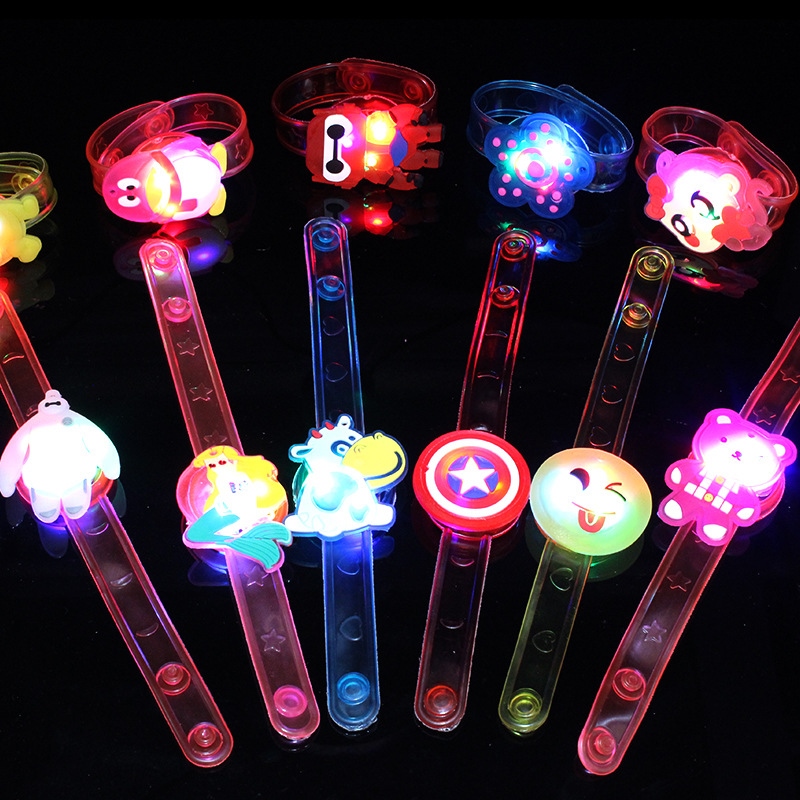 CW 5pcs Glowing Wristbands LED Lights Light Flash Toys Party Lovely Wrist