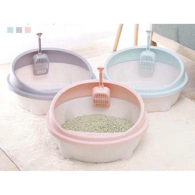 Nhà vệ sinh cao cấp hình elip cho mèo kèm xẻng
