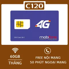 [HCM][MIỄN PHÍ THÁNG ĐẦU] Sim 4G Mobifone C120 tặng 2GB data 4G/1 ngày tốc độ cao+Miễn phí gọi 1000 phút