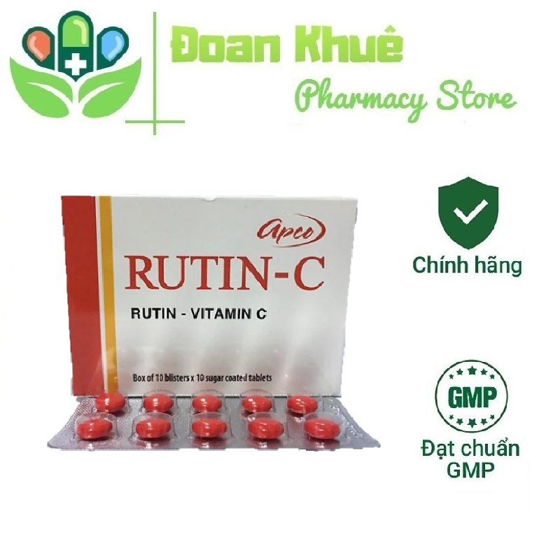 RUTIN-C APCO - Viên uống giúp bền vững mạch máu giảm xuất huyết Hộp 100