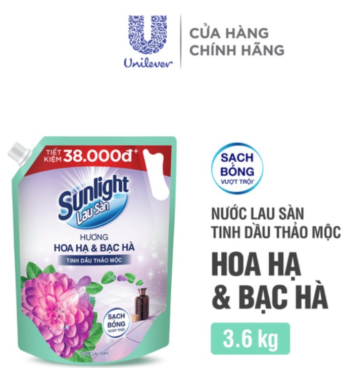 Nước lau sàn sunlight túi 3.6 kg