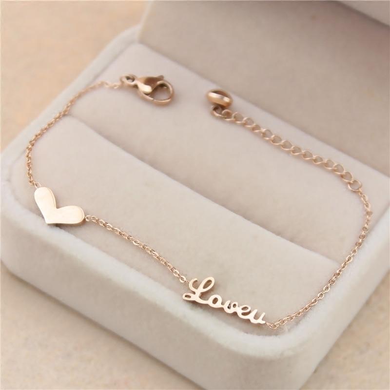 [NEW MODEL] LẮC TAY TITAN HÀN QUỐC - VÒNG TAY TITAN MẠ VÀNG 18K LOVEU - LẮC TAY TITAN ĐƠN GIẢN VÀNG HỒNG NHỎ TƯƠI - VÒNG TAY TÌNH YÊU MẠ VÀNG 18K