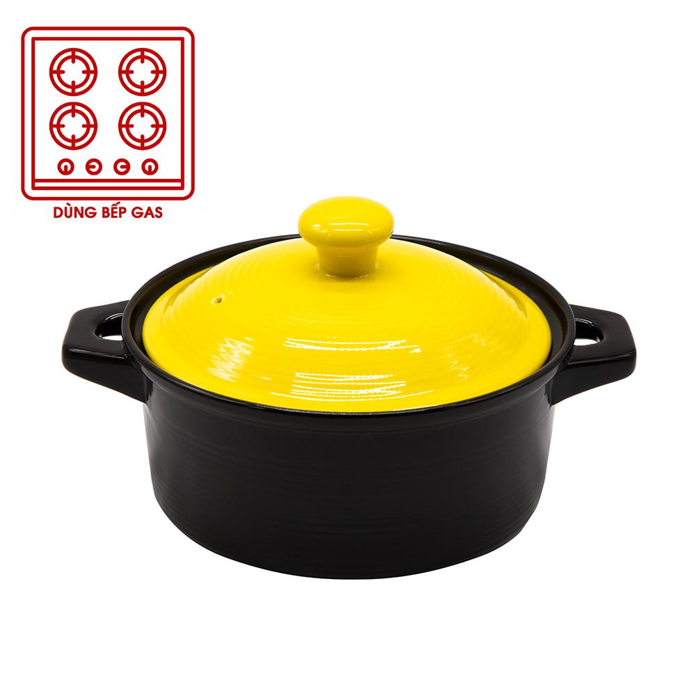Nồi sứ royalcooks 3l – nắp vàng