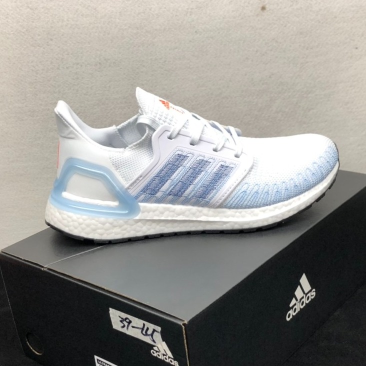 Adidas ultra boost 20 white light blue 🏆 chuẩn 1:1 trung - full size 🏆