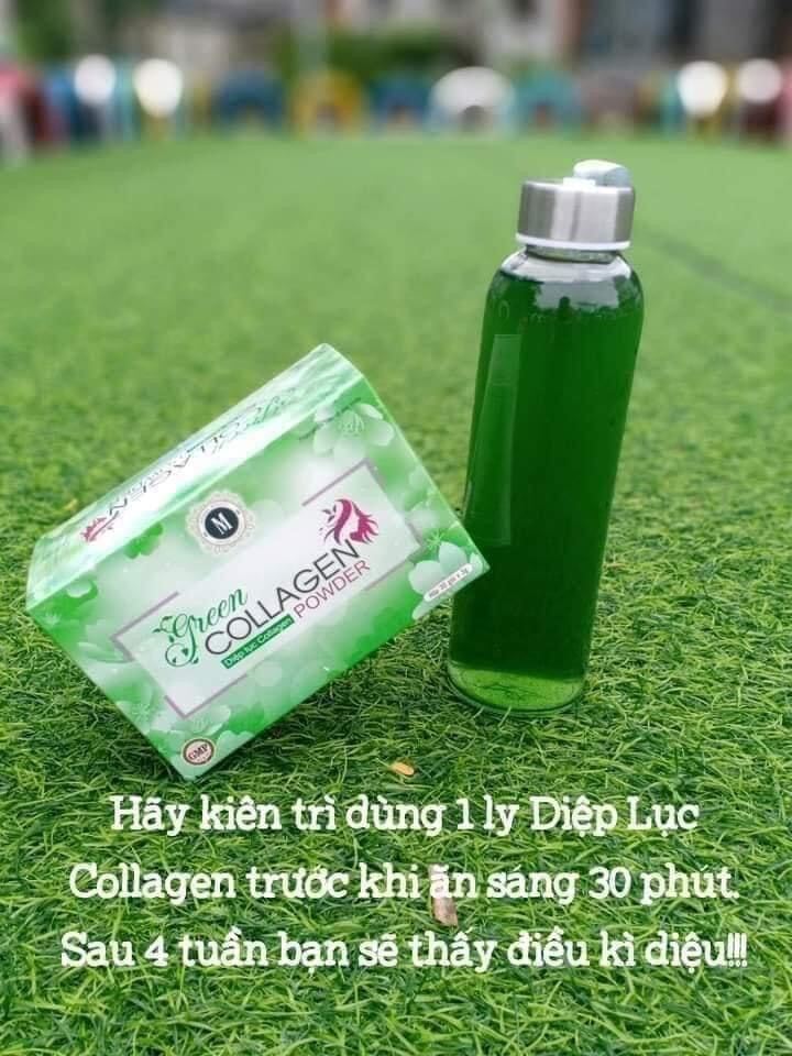 Diệp lục collagen 30 gói diệp lục collagen giúp làm sáng da mờ nám tàn nhang giảm táo bón - Collagen - Diệp lục