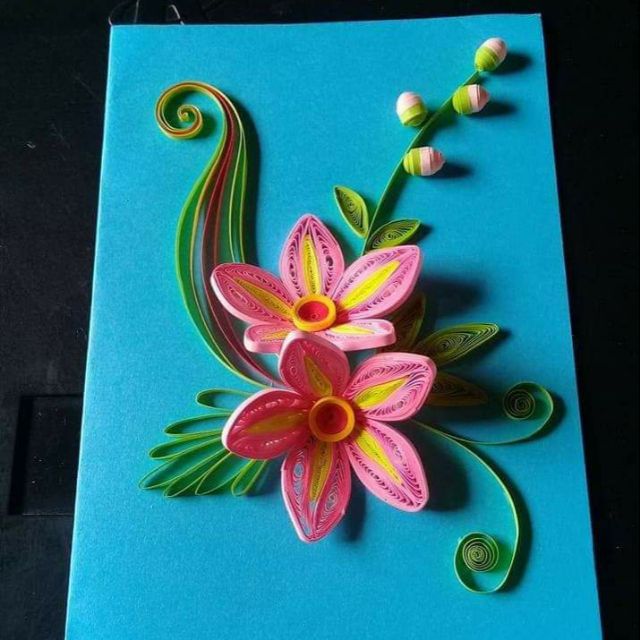 Thiệp giấy xoắn thiệp quiling bưu thiếp