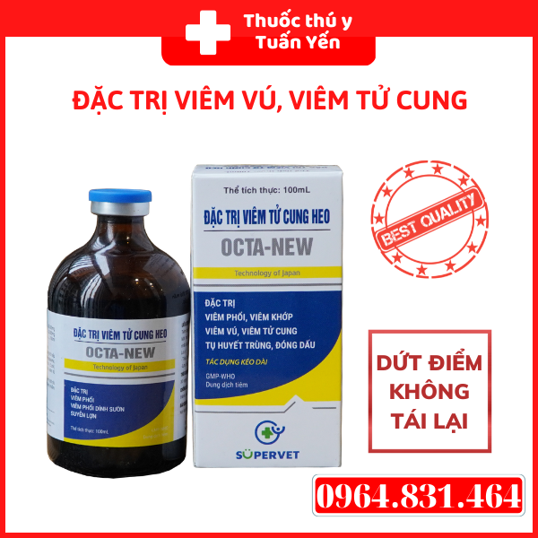 Đặc trị viêm tử cung octa - new 30% supervet dùng cho trâu, bò, lợn, dê, cừu - thuốc thú y