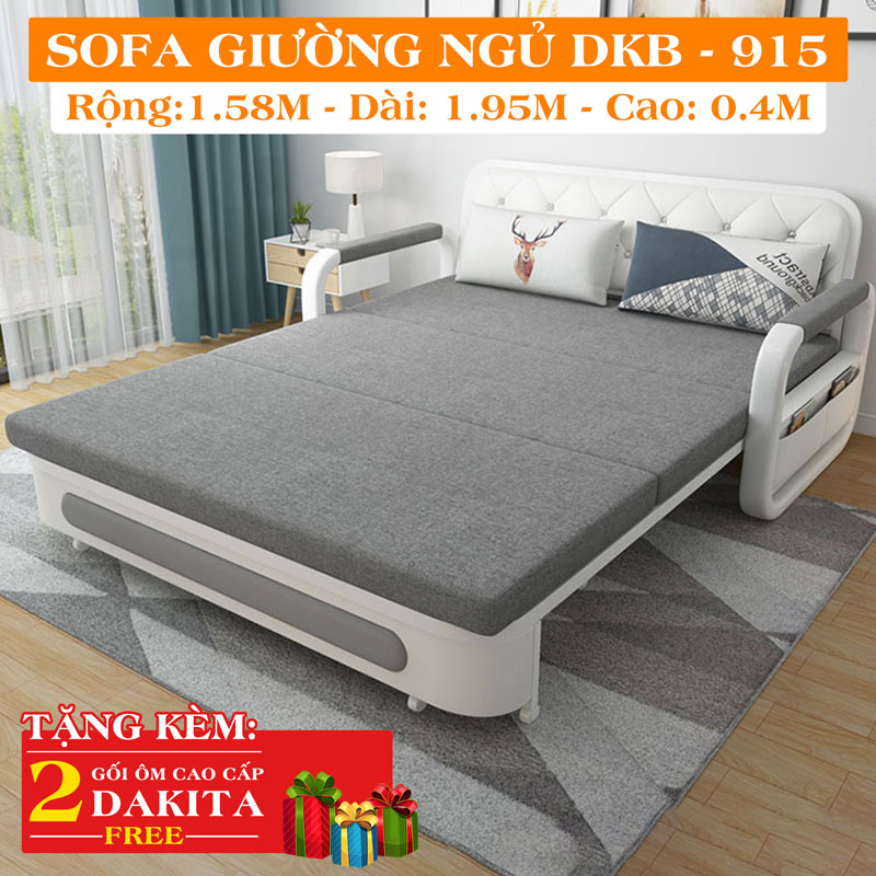 Ghế sofa giường dakita dkb-915 có hộc tủ - cam kết như hình - giường ngủ thông minh gấp thành sofa