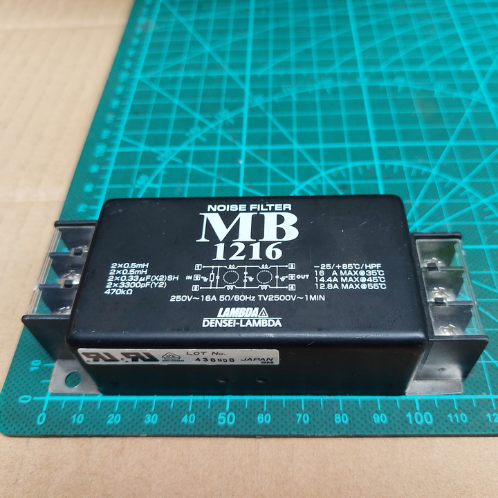 Lọc nguồn noise filter DENSEI LAMBDA model MB-1216, 250V/16A.