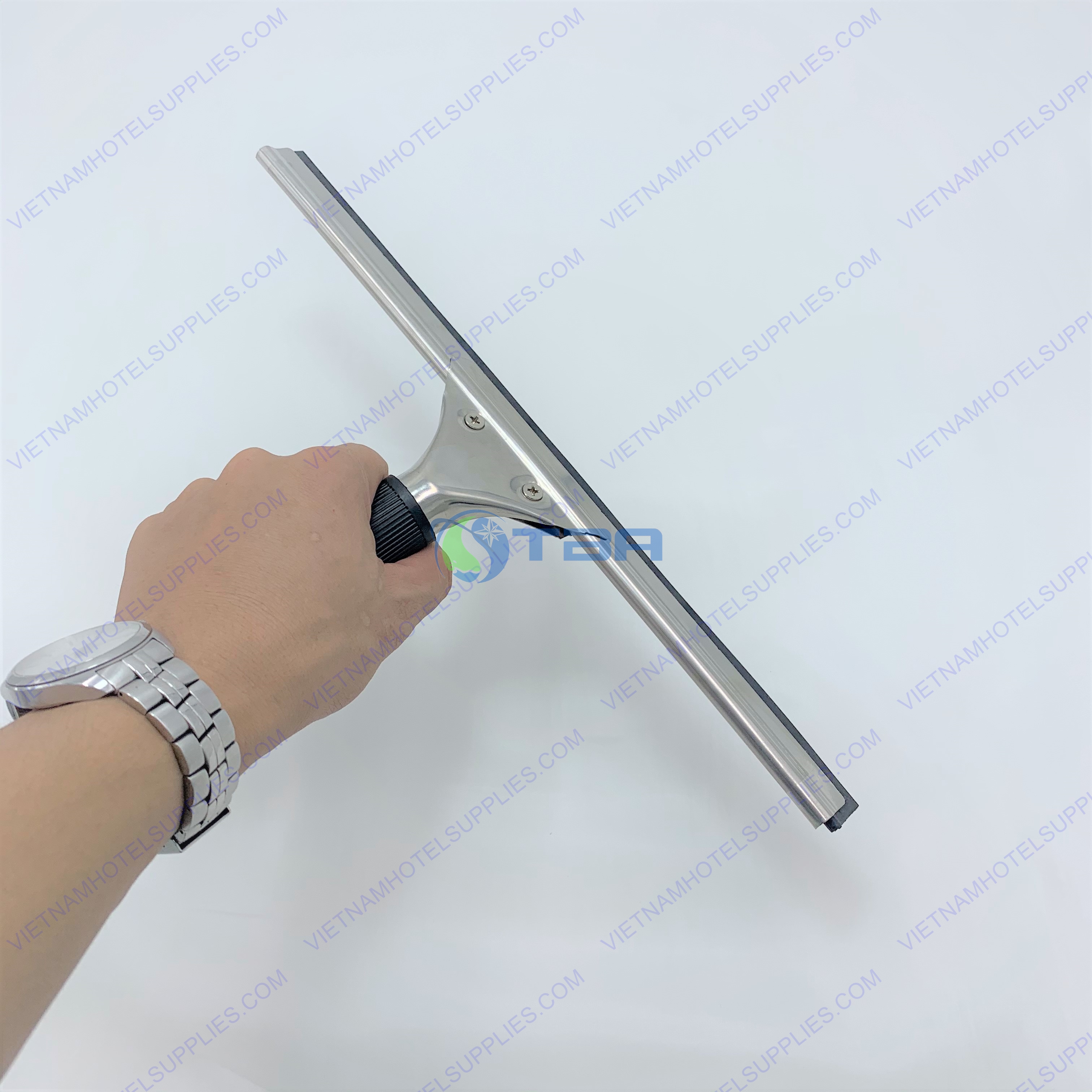 Tay Gạt Kính Inox Lưỡi Cao Su 35cm - Asia Việt Nam
