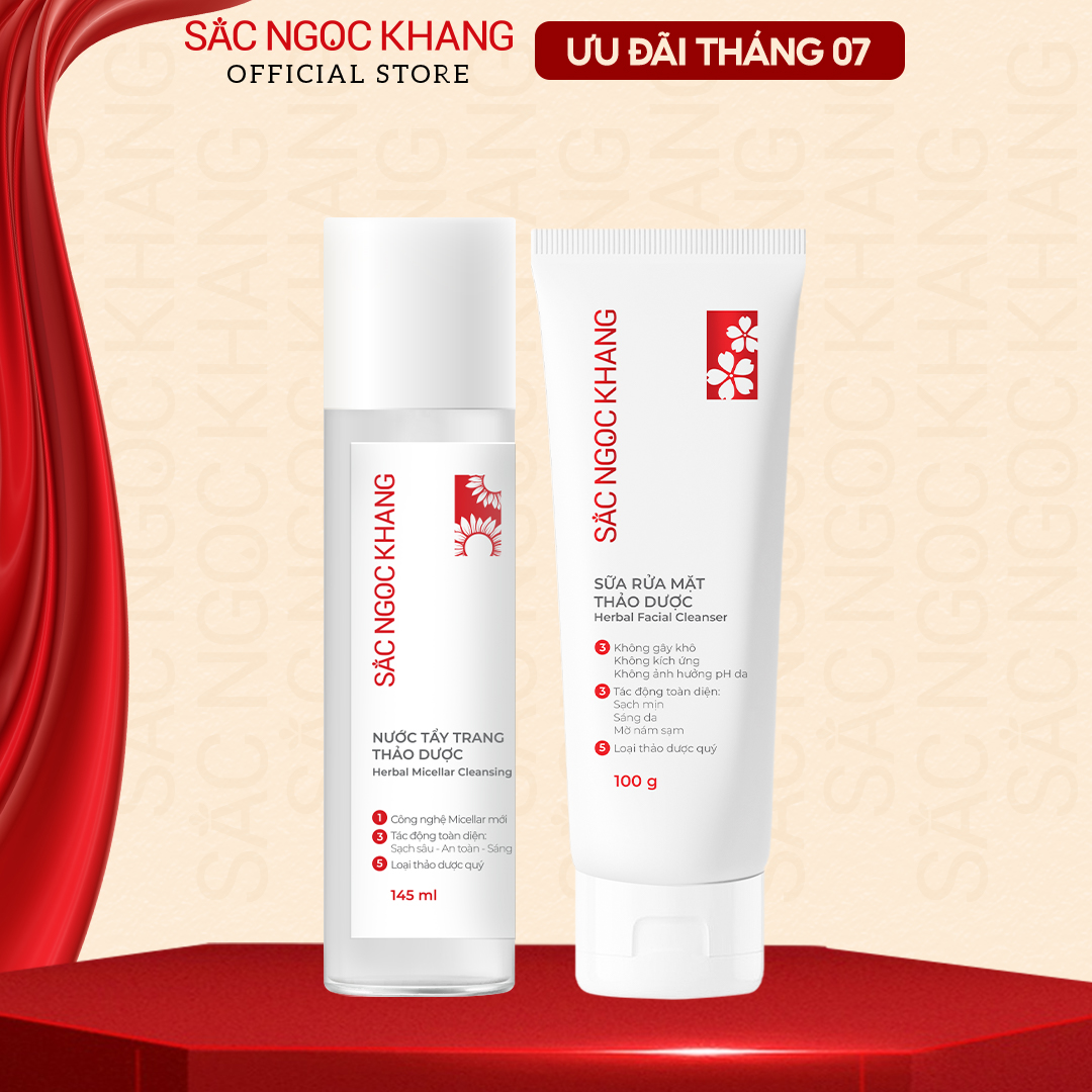 Combo 2 sản phẩm { sữa rửa mặt 50g, nước tẩy trang 145ml }