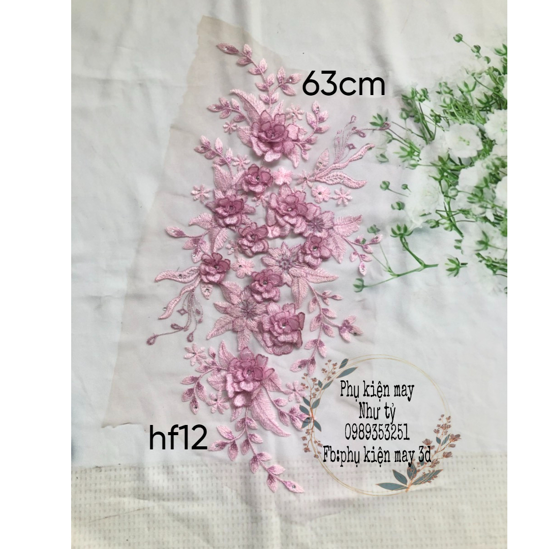 Tấm ren thêu chỉ cao cấp xinh xắn 63cm