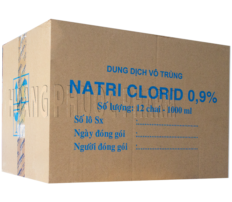 Thùng nước muối sinh lý natri clorid 0.9% 1 lít