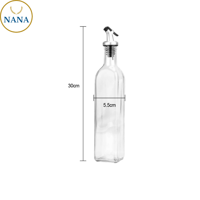 Chai thủy tinh đựng dầu ăn nước tương mắm hàng mẫu xuất khẩu 500ml NA-D09