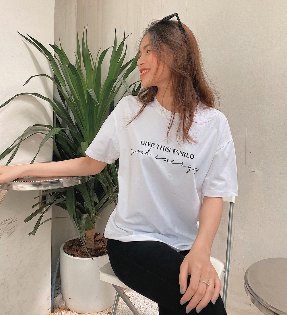 Áo thun tay ngắn basic good energy tee lucetfashion