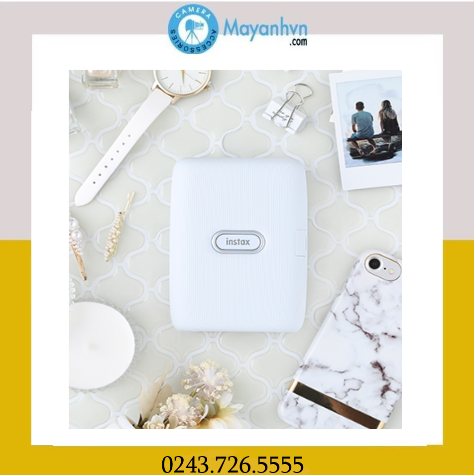 Combo máy in ảnh lấy ngay fujifilm instax Mini Link (Ash White) tặng 20 tấm film mini ( chính hãng- bảo hành 12 tháng)