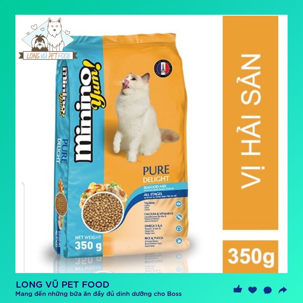 Thức ăn cho mèo minino yum 350g - hạt cho mèo minino yum long vũ pet food