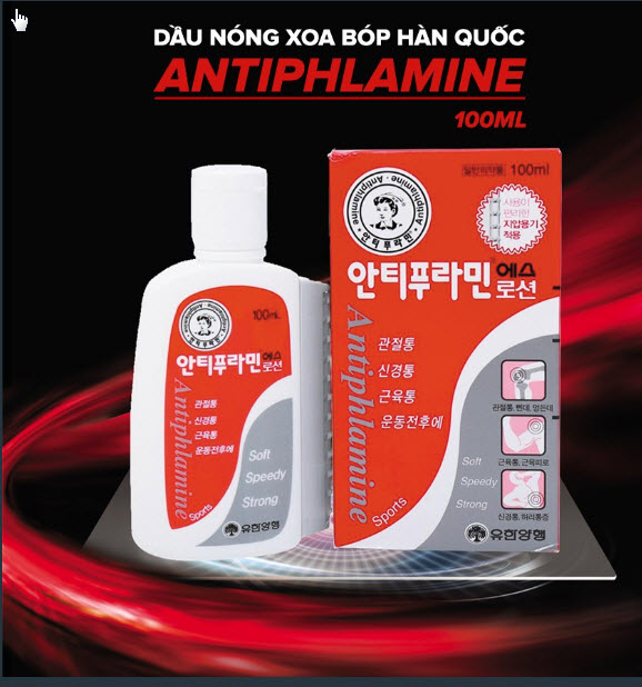 Dầu nóng xoa bóp Antiphlamine Hàn Quốc 100ml - 1 dầu nóng Hàn