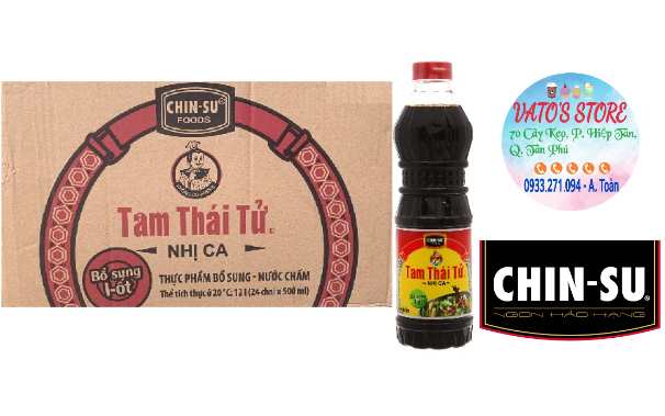 Thùng 24 chai nước tương tam thái tử nhị ca chai 500ml / lốc 6 chai nước tương tam thái tử nhị ca chai 500ml