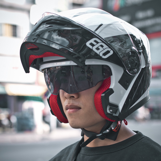Mũ Bảo Hiểm Fullface Lật Hàm EGO E9 – 2 Kính