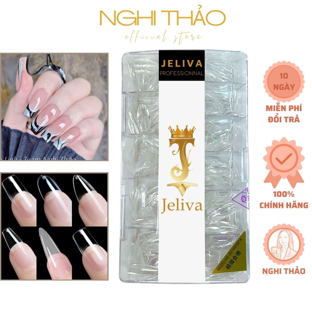 Móng úp tay jeliva hộp 500 móng nghi thảo