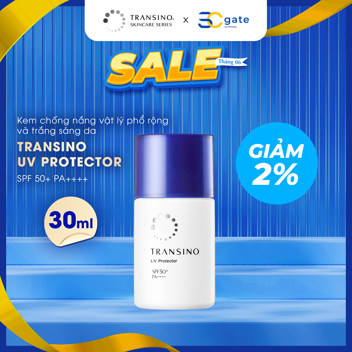 Kem chống nắng trắng sáng da Transino 30ML
