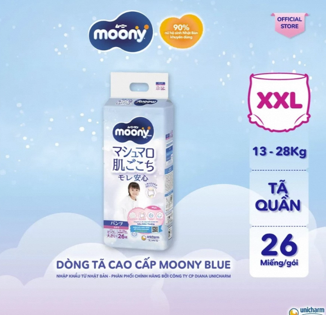 Tã quần Moony XXL26 bé gái