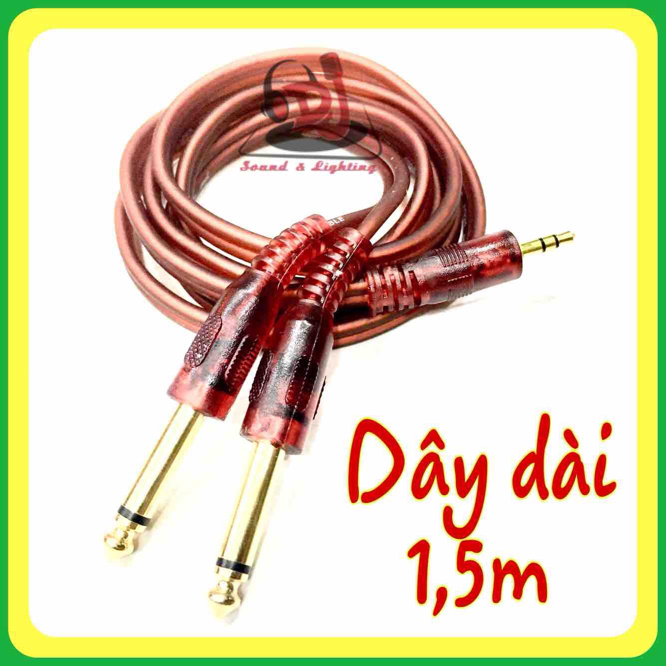 [HCM]Dây phát nhạc điện thoại laptop máy tính 01 dây dây 3.5mm ra 2 đầu 6.3mm dây jack 6 ly dây jack 3.5ly rắc cắm điện thoại jack laptop