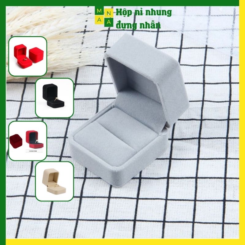 Hộp đựng nhẫn trang sức nỉ nhung hộp đựng trang sức nhẫn cưới cao cấp .