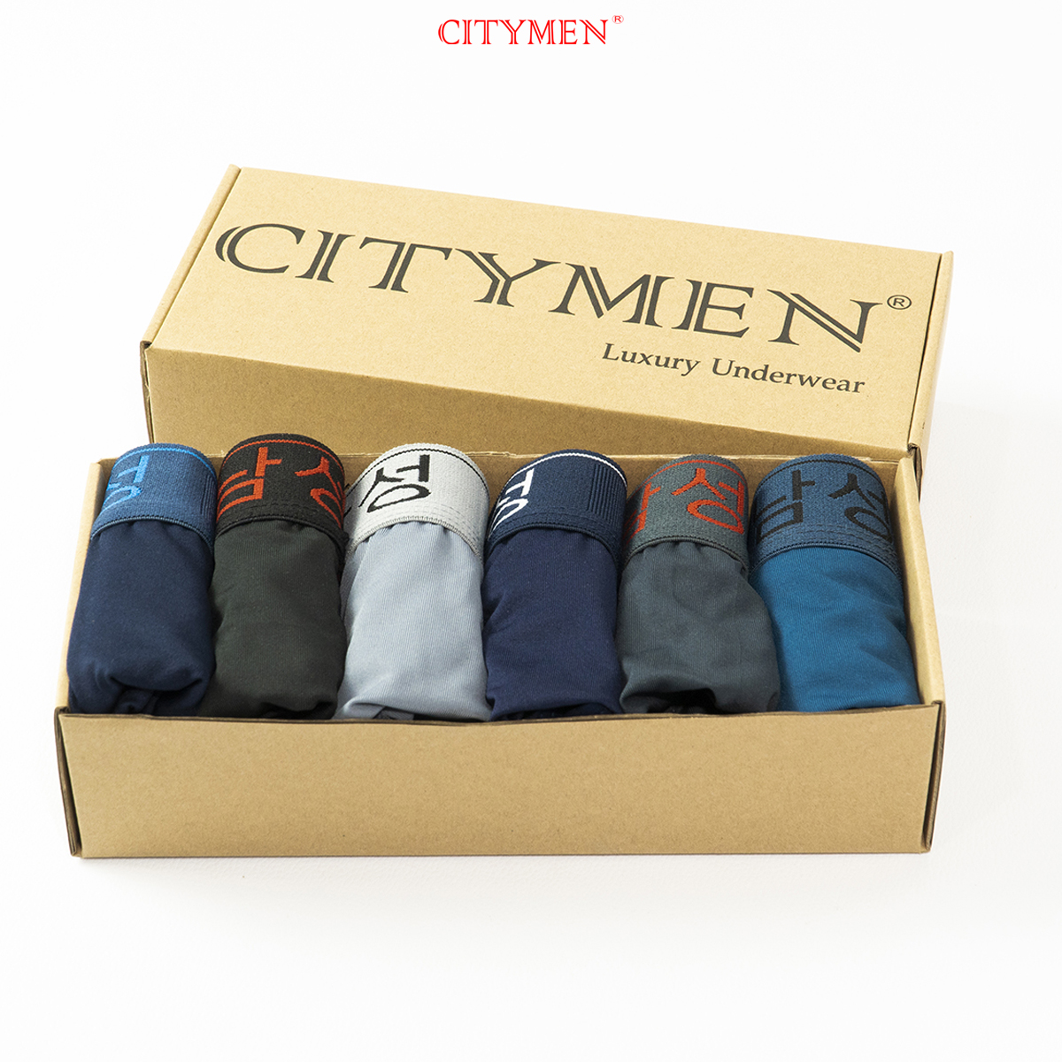 Hộp 6 Quần Lót Nam lưng Hàn Quốc hiệu CITYMEN vải thun lạnh co giãn 4 chiều, sịp nam - CTLZ-HANAL