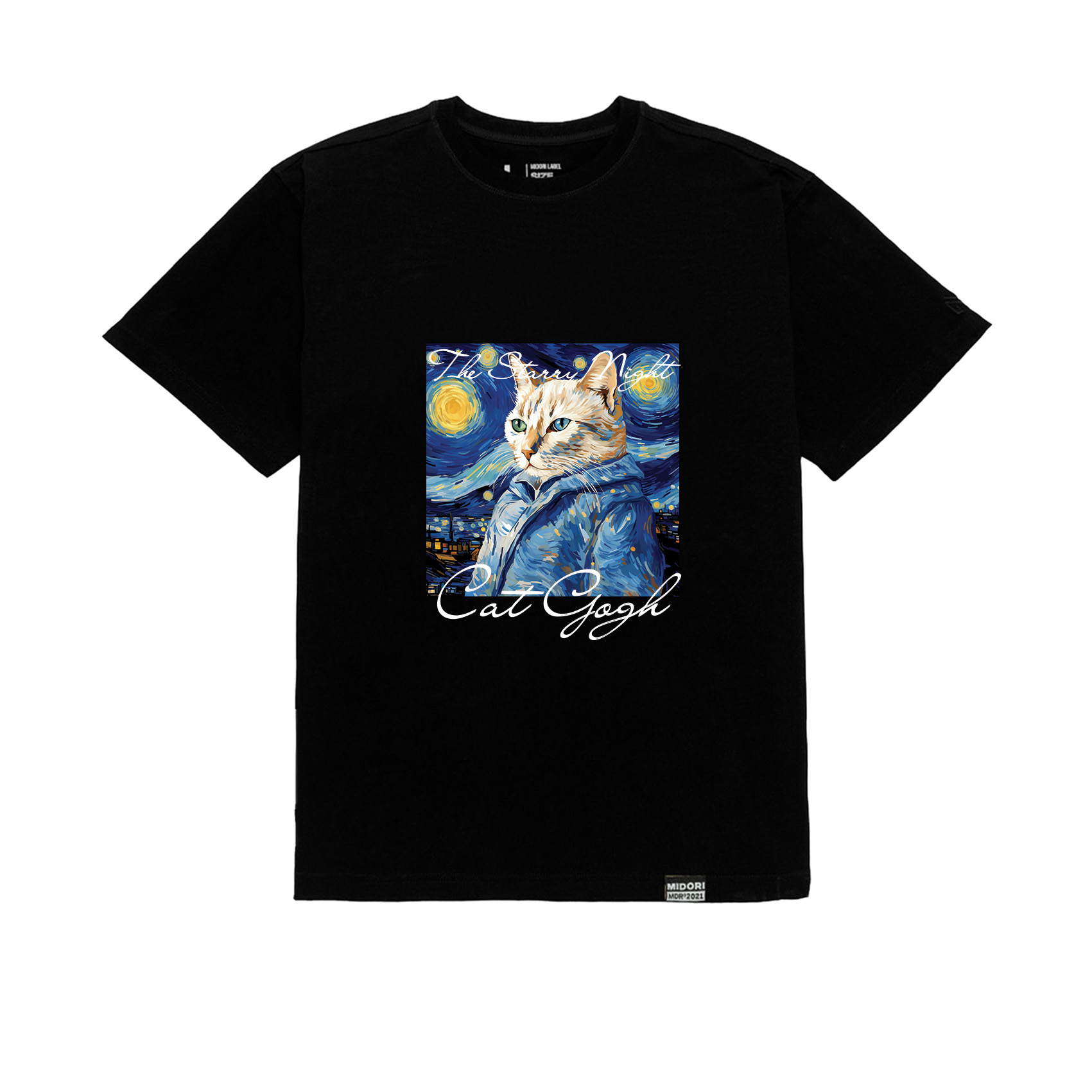 Áo thun unisex form rộng tay lỡ Phông Nam Nữ CAT GOGH Local Niche Lux