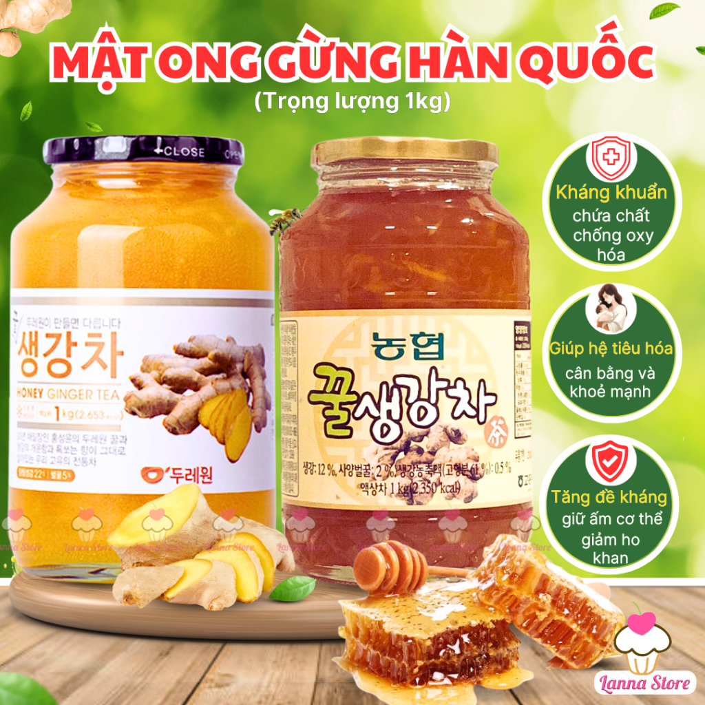   CHUẨN CHẤT LƯỢNG  MẬT ONG GỪNG DOORAEWON NẮP ĐEN - Hàn Quốc 