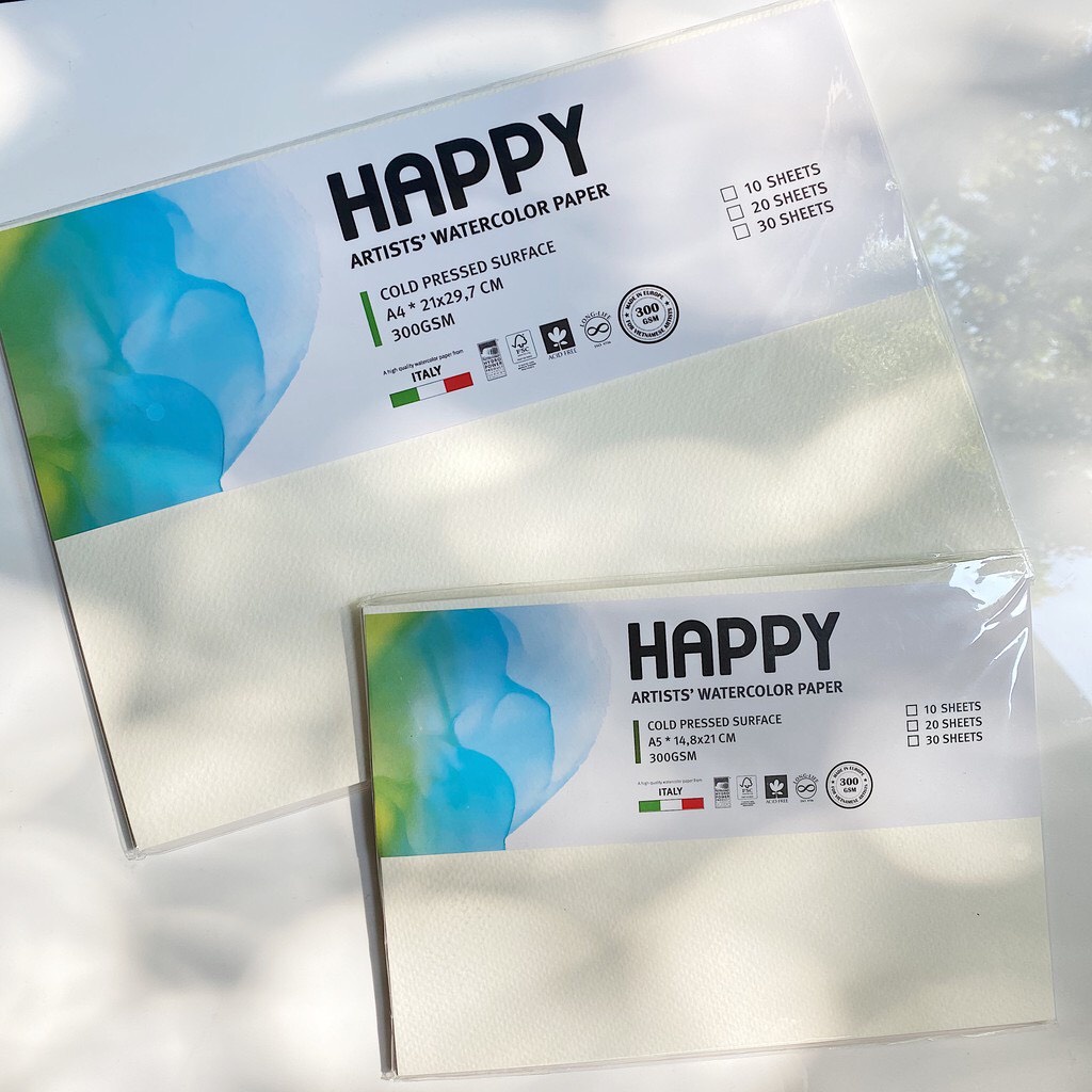 Giấy vẽ phác thảo, màu marker happy 160gsm/200gsm
