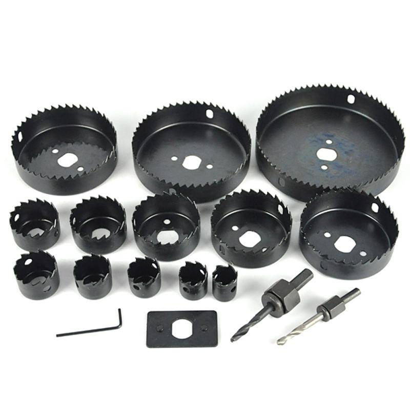 Mũi khoan khoét lỗ tròn thạch cao, gỗ - 13 size vành khoét 19, 22, 25, 28, 32, 38, 44, 54, 64, 76, 89, 102, ø127mm