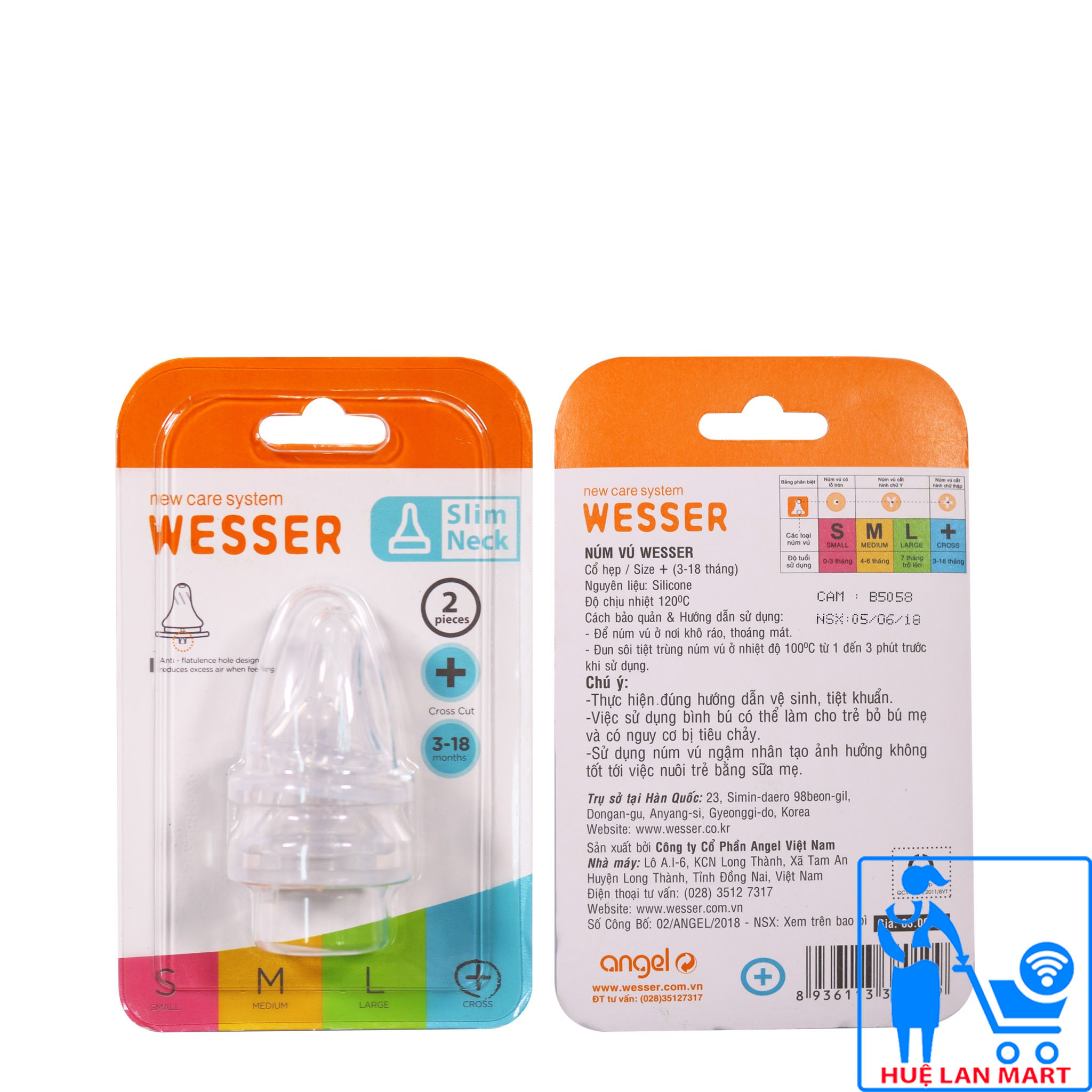 Bộ đôi núm vú wesser cổ nhỏ size