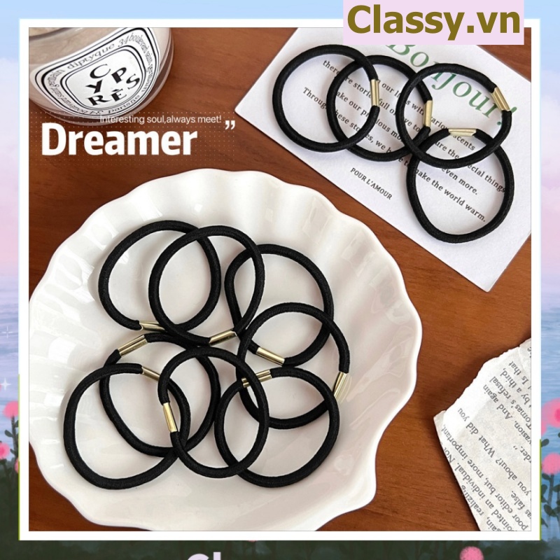 Combo 10 chiếc classy dây cột tóc, dây buộc tóc bền dai, họa tiết xinh xắn nhiều màu cho bạn nữ pk1086