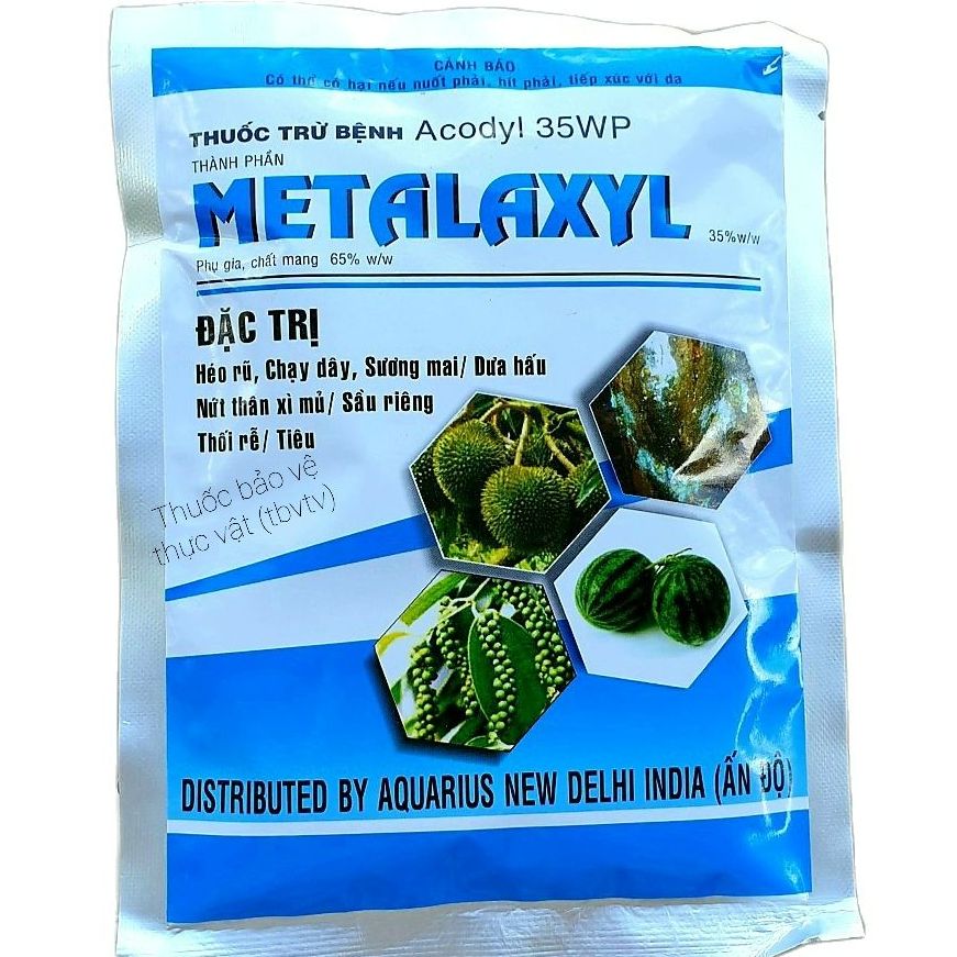 💎 Thuốc trừ bệnh cây trồng METALAXYL (100gr)💖 Đặc trừ: Héo Rũ, Chạy Dây, Sương Mai, Nứt thân xì mủ, Thối rễ. Acodil 35WP