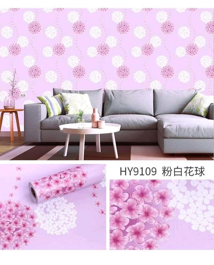 Giấy dán tường CẨM TÚ CẦU HỒNG khổ 45cm x 10m có keo sẵn