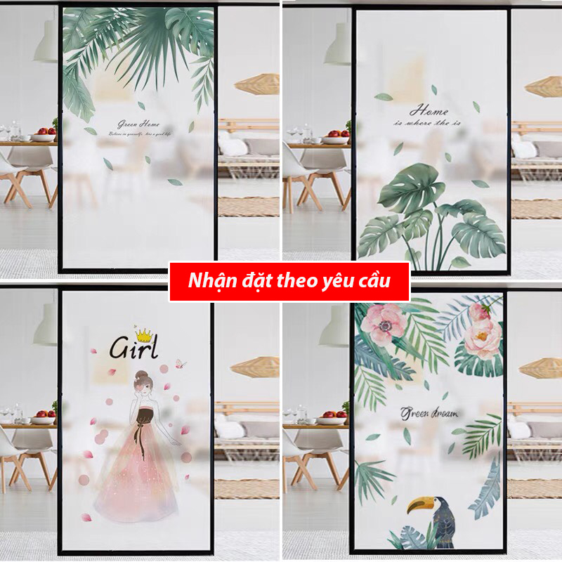 Decal dán kính đẹp giá rẻ, dán cửa sổ, cửa chính Huệ Decor, uy tín, chất lượng