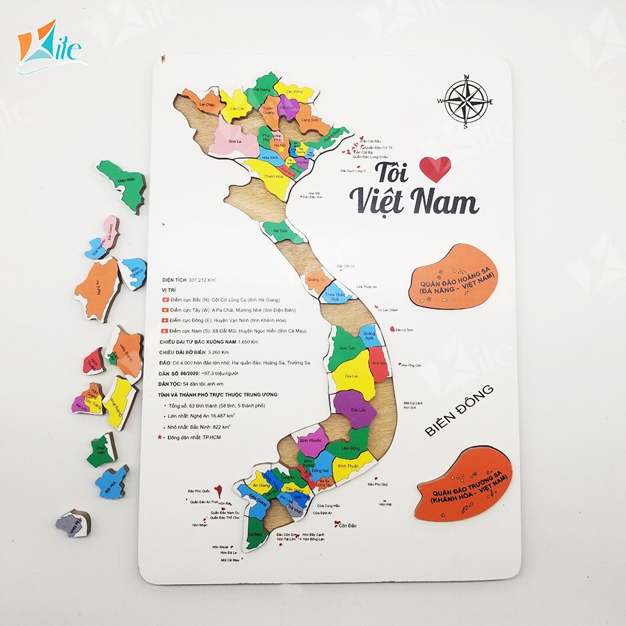 Đồ chơi giáo dục - Lắp ghép Map Việt Nam có nam châm kèm học liệu